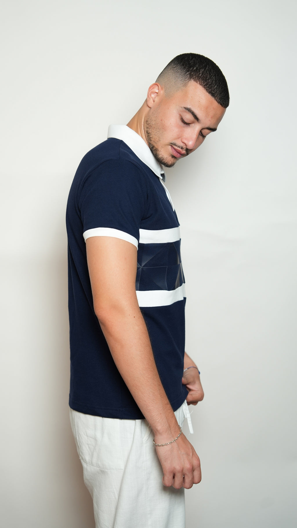 Polo Héros-Bleu Casbah-Motifs Zellige